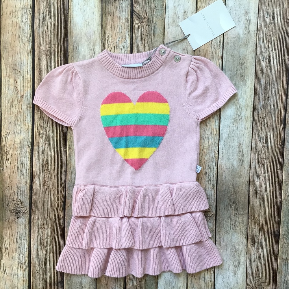 NWT Elegant Baby Heart Ruffle Dress